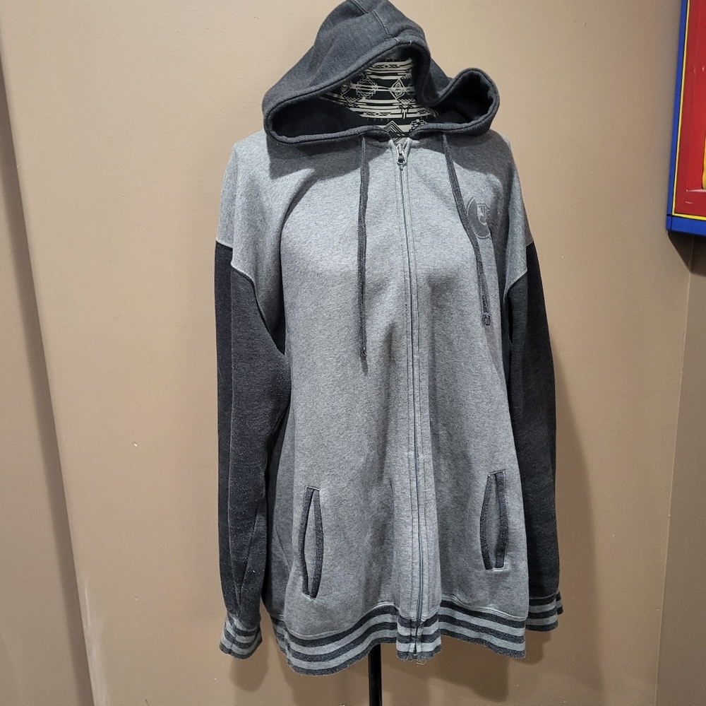 Gray and Black "The Green" Hooded Varsity Jacket Oversized Sz 2X *3/$30 Sale*